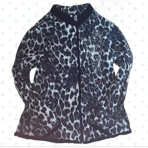 🪽Leopard Print Zip-Up Jacket Gyaru Y2K